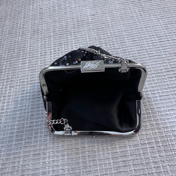 White House Black Market Black Sequin Wristlet - Picture 2 of 2